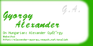 gyorgy alexander business card